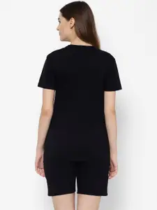 MACK JONNEY Women Black Solid Night Suit BLK_T_D11_02