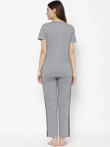 MACK JONNEY Women Grey Solid Night suit