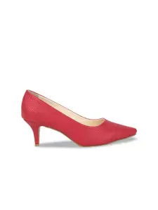 Bata Women Red Solid Pumps