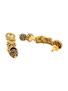 Voylla Gold-Toned Contemporary Drop Earrings