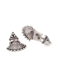 Voylla Silver-Plated Oxidised Contemporary Studs