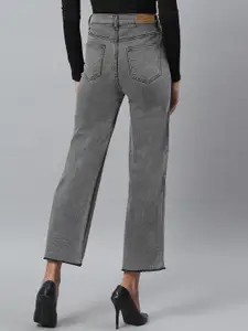 Kotty Women Grey Flared High-Rise Light Fade Stretchable Jeans