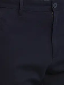 t-base Men Navy Blue Solid Slim Fit Chino Shorts