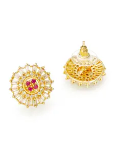 aadita Gold-Plated Handcrafted Circular Studs