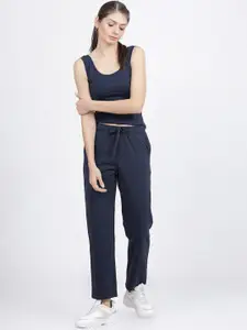 Tokyo Talkies Women Navy Blue T-shirt