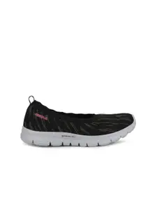Campus Women Black Mesh Running Shoes