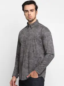 Royal Enfield Men Charcoal Regular Fit Printed Casual Shirt