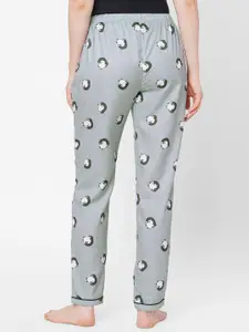 FashionRack Women Grey & Black Printed Lounge Pants