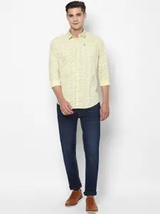 Allen Solly Sport Men Yellow & Blue Regular Fit Printed Casual Shirt