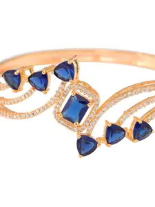 Saraf RS Jewellery Gold-Plated & Blue Handcrafted Bangle-Style Bracelet
