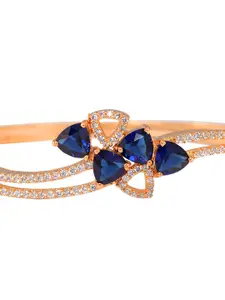 Saraf RS Jewellery Gold-Plated & Blue Handcrafted Bangle-Style Bracelet