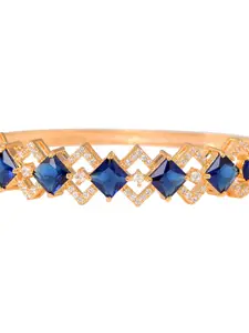 Saraf RS Jewellery Gold-Plated & Blue Handcrafted Bangle-Style Bracelet