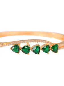 Saraf RS Jewellery Gold-Plated & Green Handcrafted Bangle-Style Bracelet