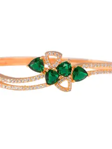 Saraf RS Jewellery Gold-Plated & Green Handcrafted Bangle-Style Bracelet