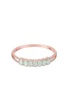 Saraf RS Jewellery Rose Gold-Plated & Green Handcrafted Bangle-Style Bracelet