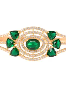 Saraf RS Jewellery Gold-Plated Green Handcrafted Bangle-Style Bracelet