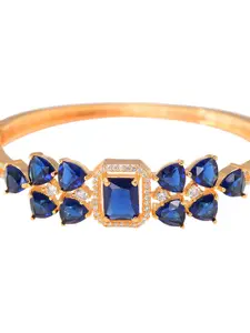 Saraf RS Jewellery Brass Gold-Plated & Blue Handcrafted Bangle-Style Bracelet
