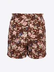 CUTECUMBER Girls Pack of 2 Brown & Blue Regular Fit Regular Shorts