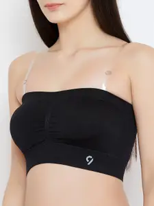 C9 AIRWEAR Seamless Pack Of 2 Black & Nude-Coloured Full Coverage Lightly Padded Bandeau Bra