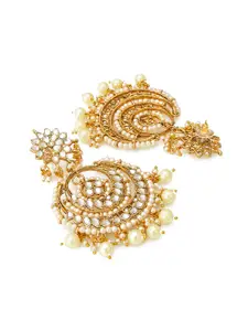 aadita Gold-Plated Contemporary Chandbalis Earrings