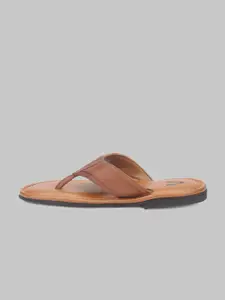 V8 by Ruosh Men Tan Brown Leather Comfort Sandals
