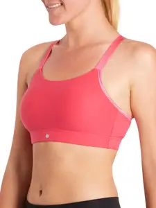 Domyos By Decathlon Women Pink Full Coverage Underwired Lightly Padded Low Support Bra