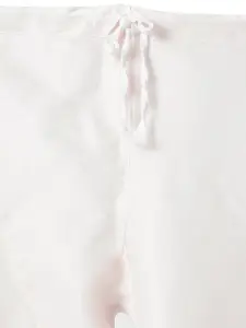 NAMASKAR Men Mustard Yellow & White Solid Kurta with Churidar