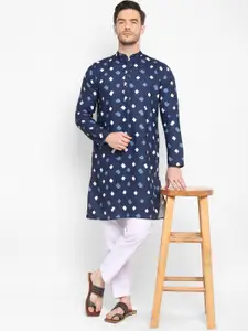 hangup trend Men Multicoloured Geometric Printed Kurta