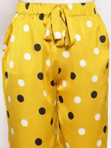 Oxolloxo Women Yellow Printed Lounge Capris