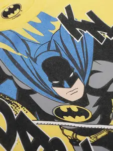 Kids Ville Boys Yellow & Blue Batman Printed T-shirt
