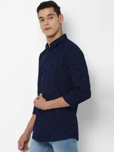 Allen Solly Sport Men Navy Blue Printed Cotton Casual Shirt