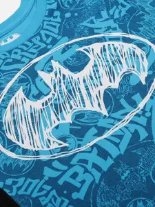 Kids Ville Boys Blue Batman Printed Pure Cotton T-shirt