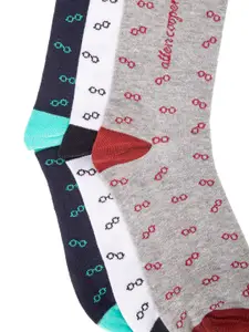 Allen Cooper Men Pack Of 3 Assorted Above Ankle-Length Cotton Socks