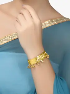 Adwitiya Collection Women 24CT Gold-Plated Brass Handcrafted Cuff Bracelet