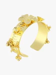 Adwitiya Collection Women 24KT Gold Plated Pearls Handcrafted Gold-Plated Cuff Bracelet