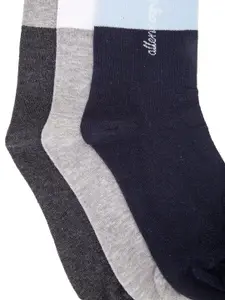 Allen Cooper Men Pack Of 3 Assorted Cotton Calf-Length Socks