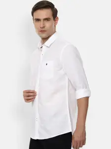Louis Philippe Sport Men White Slim Fit Opaque Printed Casual Shirt