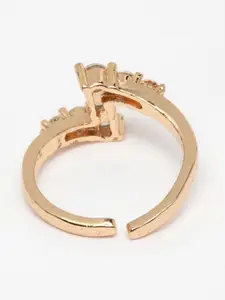 VOGUE PANASH Gold-Plated White CZ-Studded Handcrafted Finger Ring
