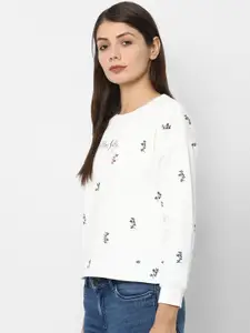 Allen Solly Woman Women White Printed Sweatshirt