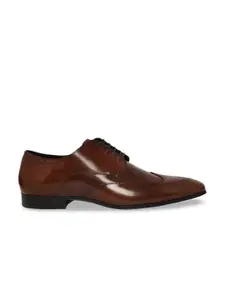 ALDO Men Brown Solid Leather Formal Brogues