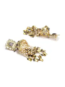 Priyaasi Grey Contemporary Drop Earrings