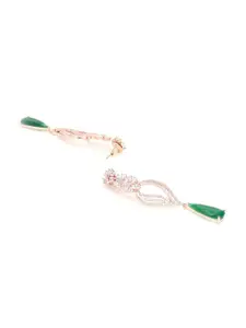 Priyaasi Green Contemporary Drop Earrings