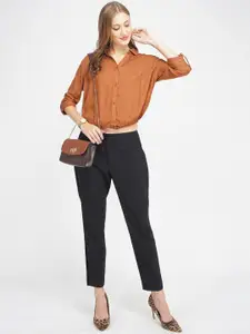 Oxolloxo Women Brown Casual Shirt