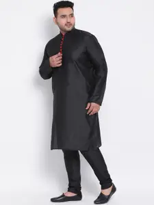 hangup trend Men Black Dupion Silk Kurta with Pyjamas