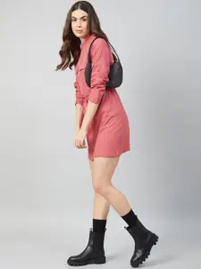 Athena Women Pink Shirt Mini Dress