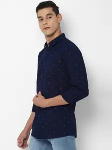 Allen Solly Sport Men Navy Blue Printed Cotton Casual Shirt
