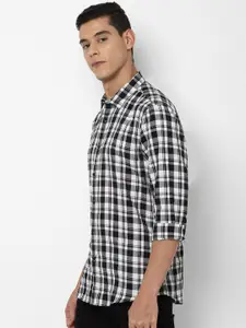 Allen Solly Sport Men White Tartan Checks Checked Cotton Casual Shirt