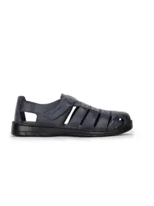 Hush Puppies Men Navy Blue Leather Fisherman Sandals