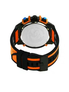 DIESEL Men Black Dial & Orange Straps Analogue Watch DZ4562