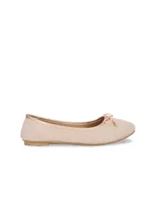 Bata Women Pink Ballerinas with Bows Flats